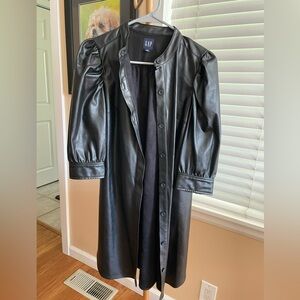 GAP Women's Elegant Black faux Leather Jacket